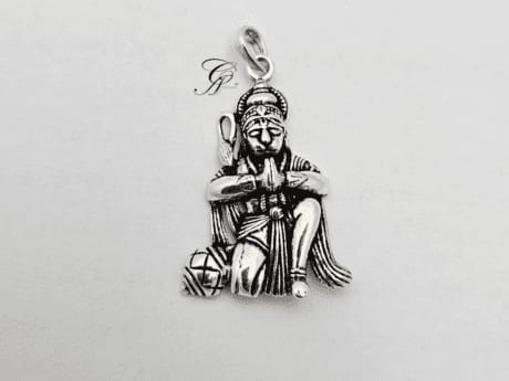 Joining Hands Hanuman Solid Silver Pendant in 925 Silver
