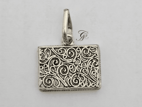 ChitaiCraft Square Amulet Antique Silver Pendant in 925 silver