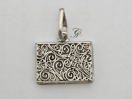 ChitaiCraft Square Amulet Antique Silver Pendant in 925 silver
