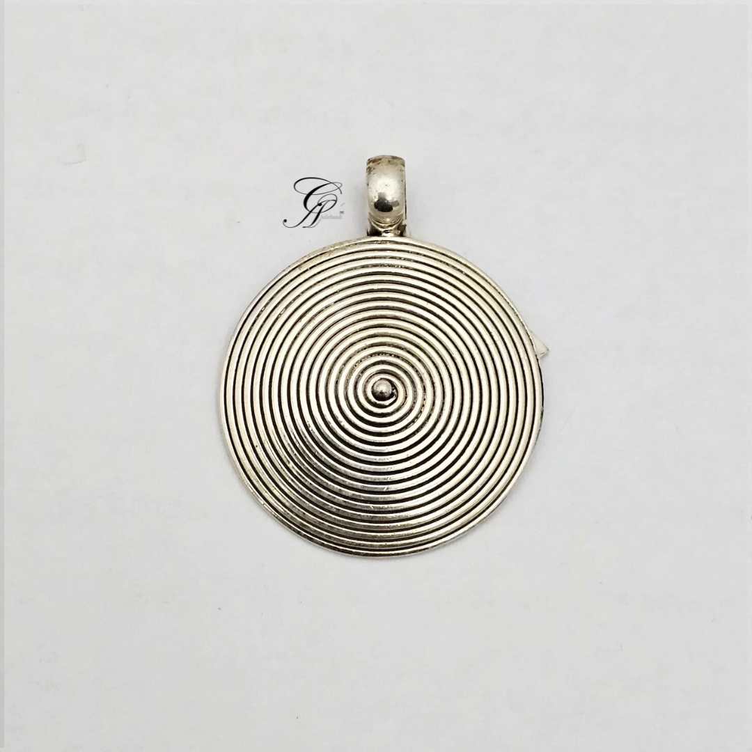 Spiral Whirl Antique Silver Pendant in 925 Silver