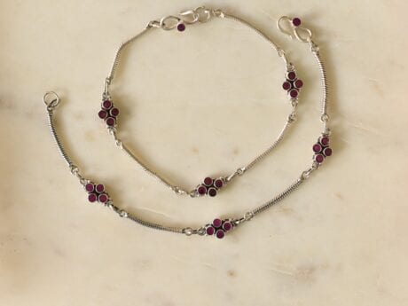 Radiant Harmony Pink Ruby Payal in 925 silver