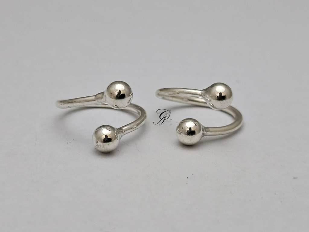 Silver Sphere Sterling Silver Adjustable Toe Ring in 925 Silver