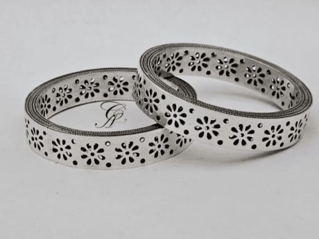 Blossom Jali Silver Bangle in 925 Silver