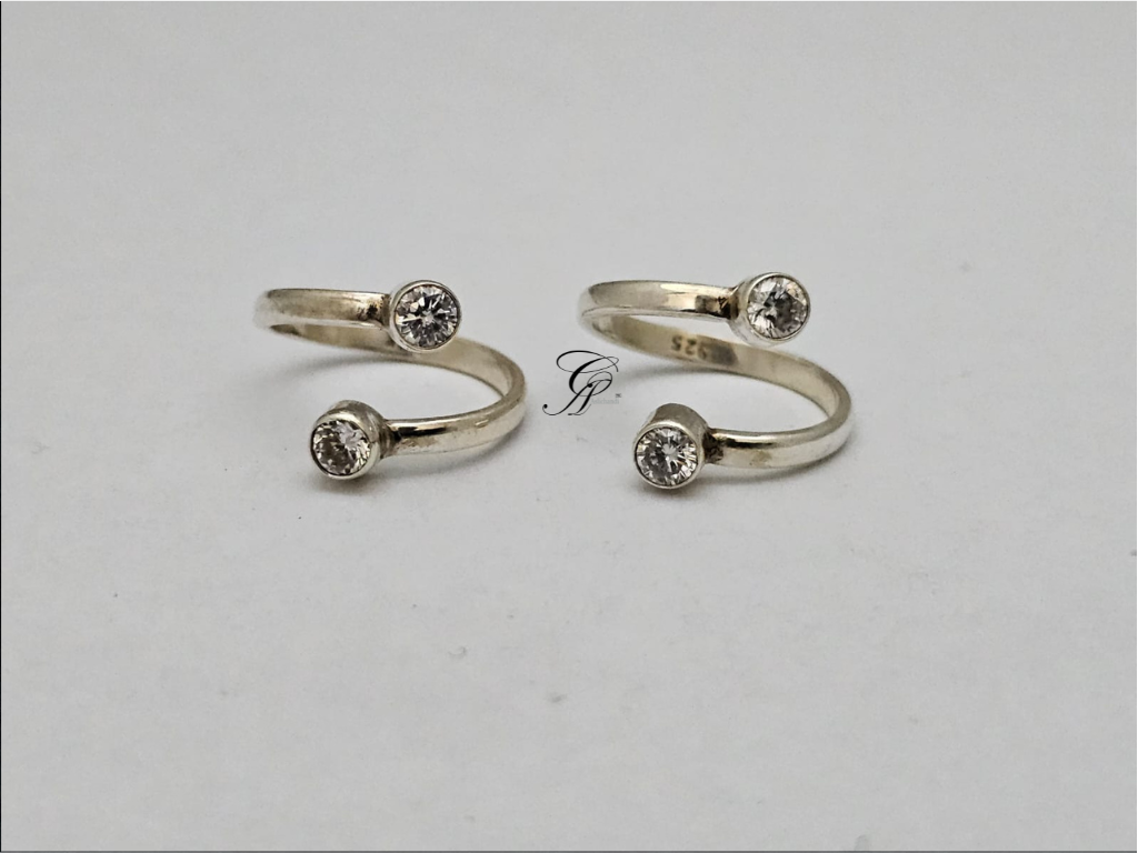 Celestial Spark Adjustable Toe Ring in 925 Silver