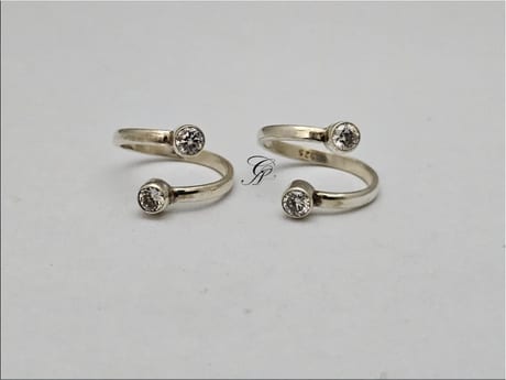 Celestial Spark Adjustable Toe Ring in 925 Silver