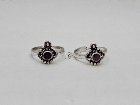 Pink Ruby Glow Sterling Silver Adjustable Toe Ring in 925 Silver