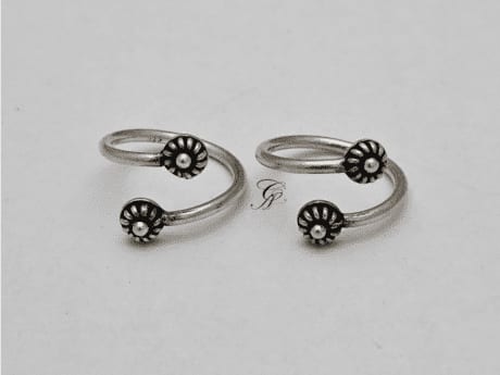 Antique Adjust Silver Toe Ring in 925 Silver