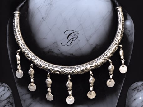 Haslee Fish & Circle Charm Necklace in 925 Silver