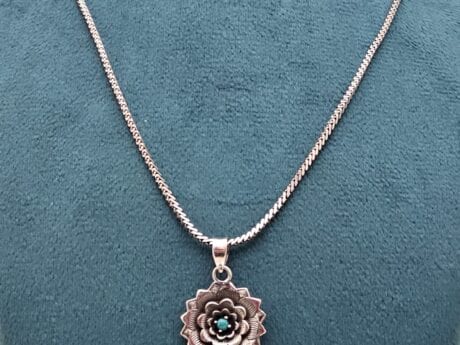 Turquoise Flower Jewelry Set in 925 Silver