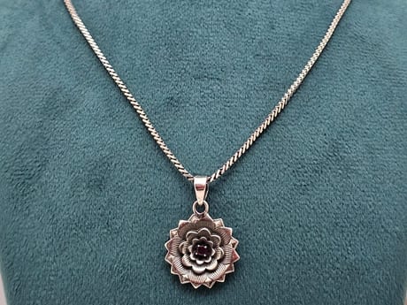 Pink Ruby Floral Ensemble Set in 925 Silver