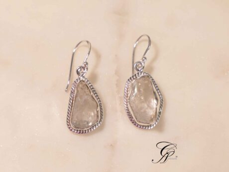 White Quartz Hook 92.5 Silver Earrings