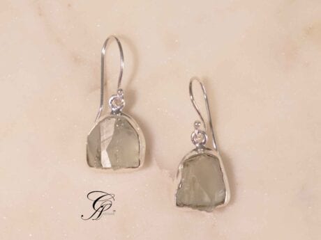 Green Quartz Hook 92.5 Silver Earrings